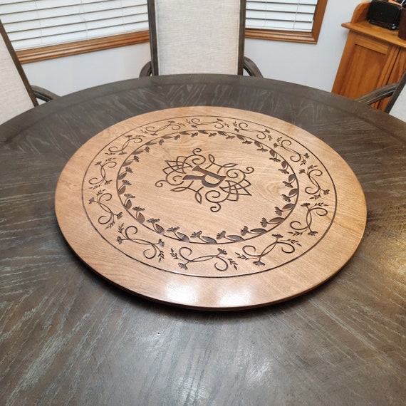 Personalized Engraved Wood Lazy Susan