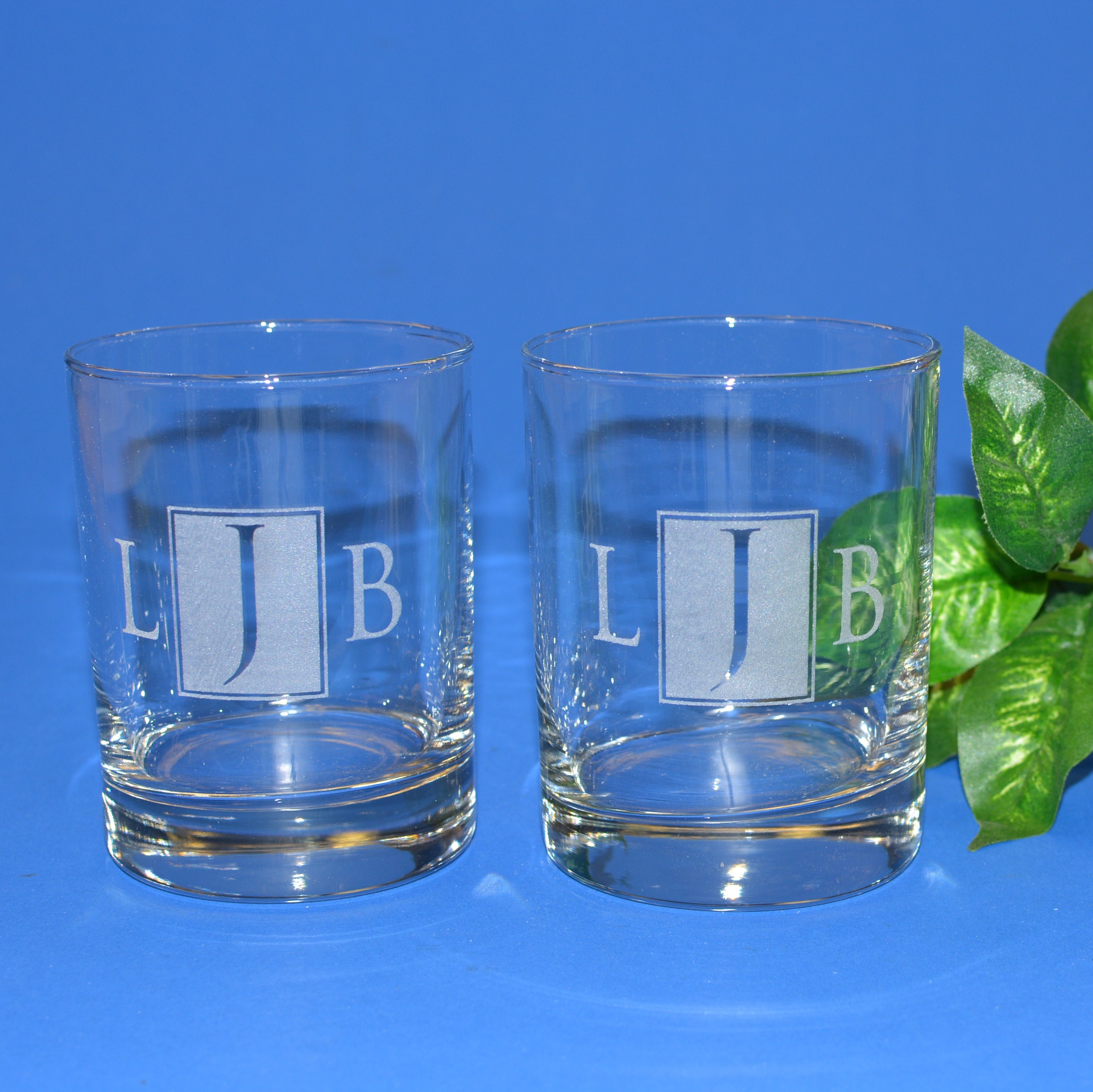 2 Double Old Fashioned 14 Oz Glasses Personalized by You Etsy