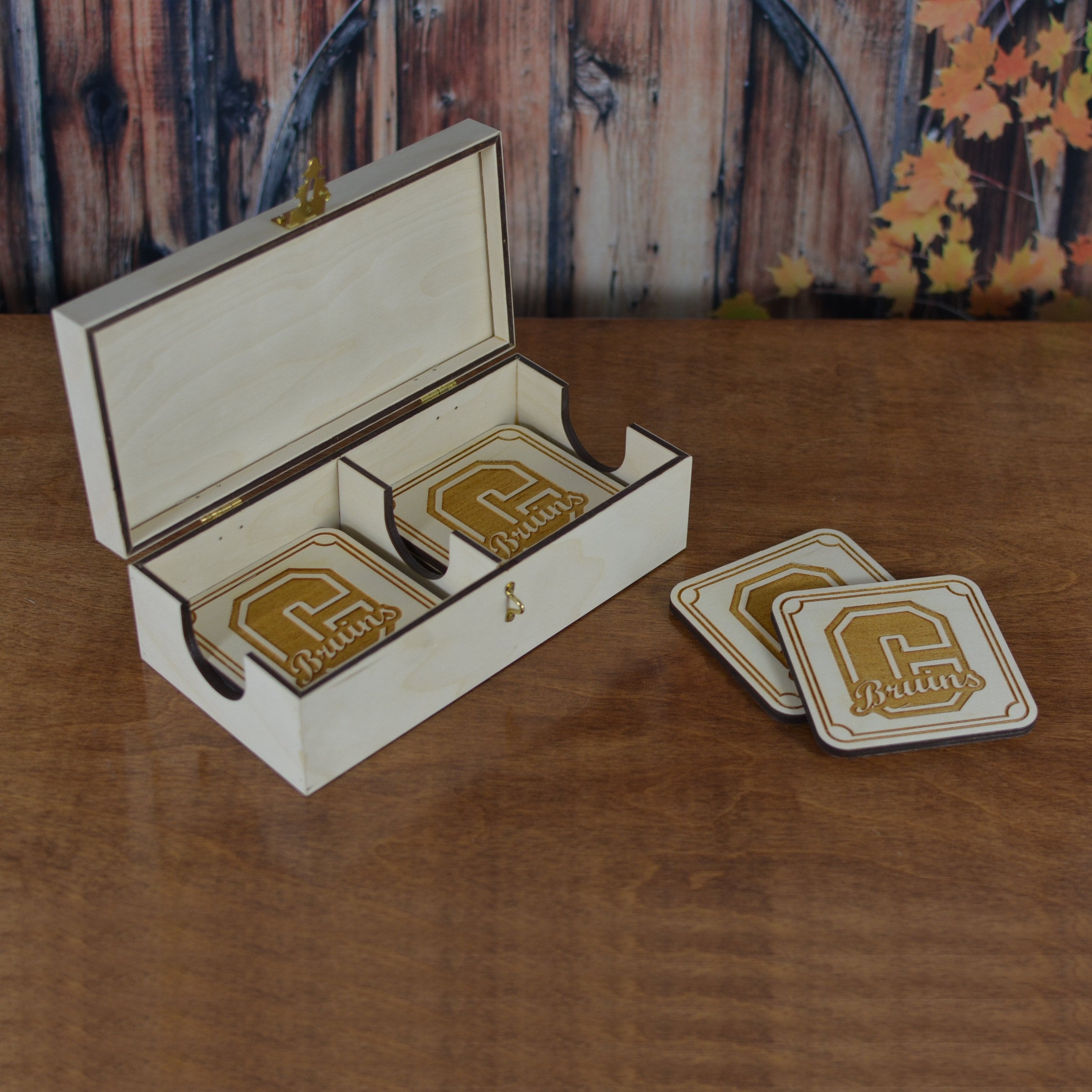 Wood Coaster Box Set Etsy
