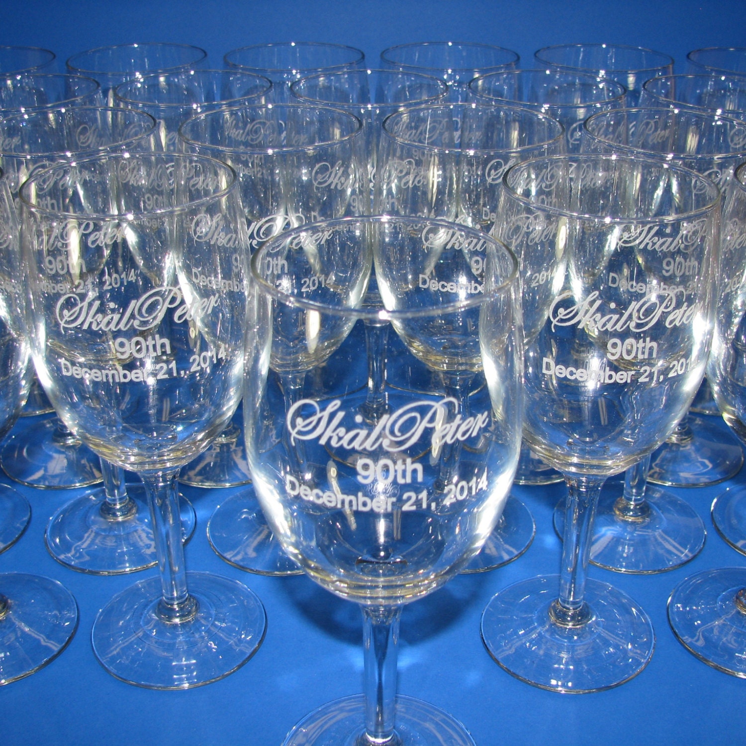 A Pair of Wine Glasses Etched and Personalized by You