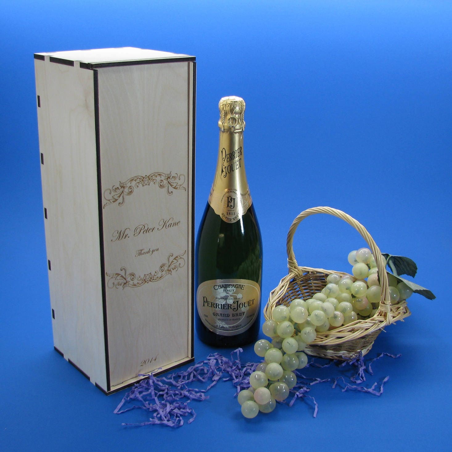 Personalized Wood Champagne Gift Box or Caddy for Wedding Party Members