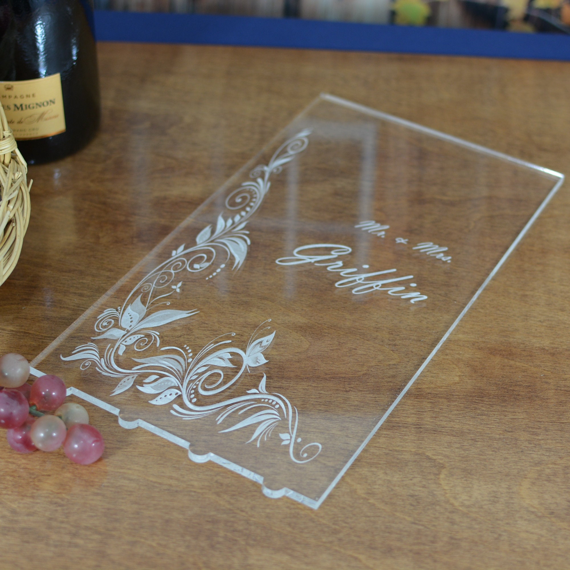 Champagne Flute Gift Box with Acrylic Front Cover Personalized by You