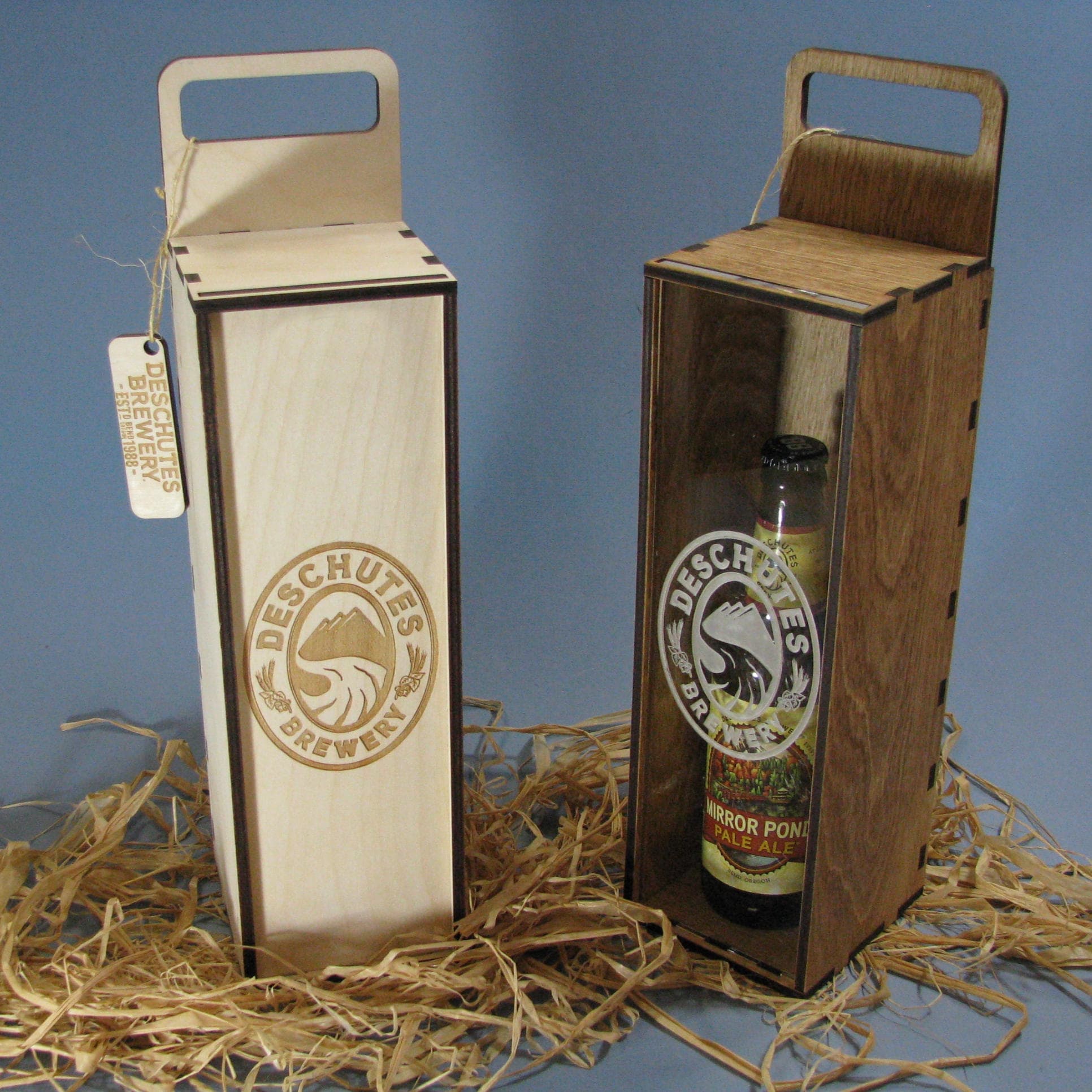 Personalized Wood Single Premium Bottle Beer Gift Box