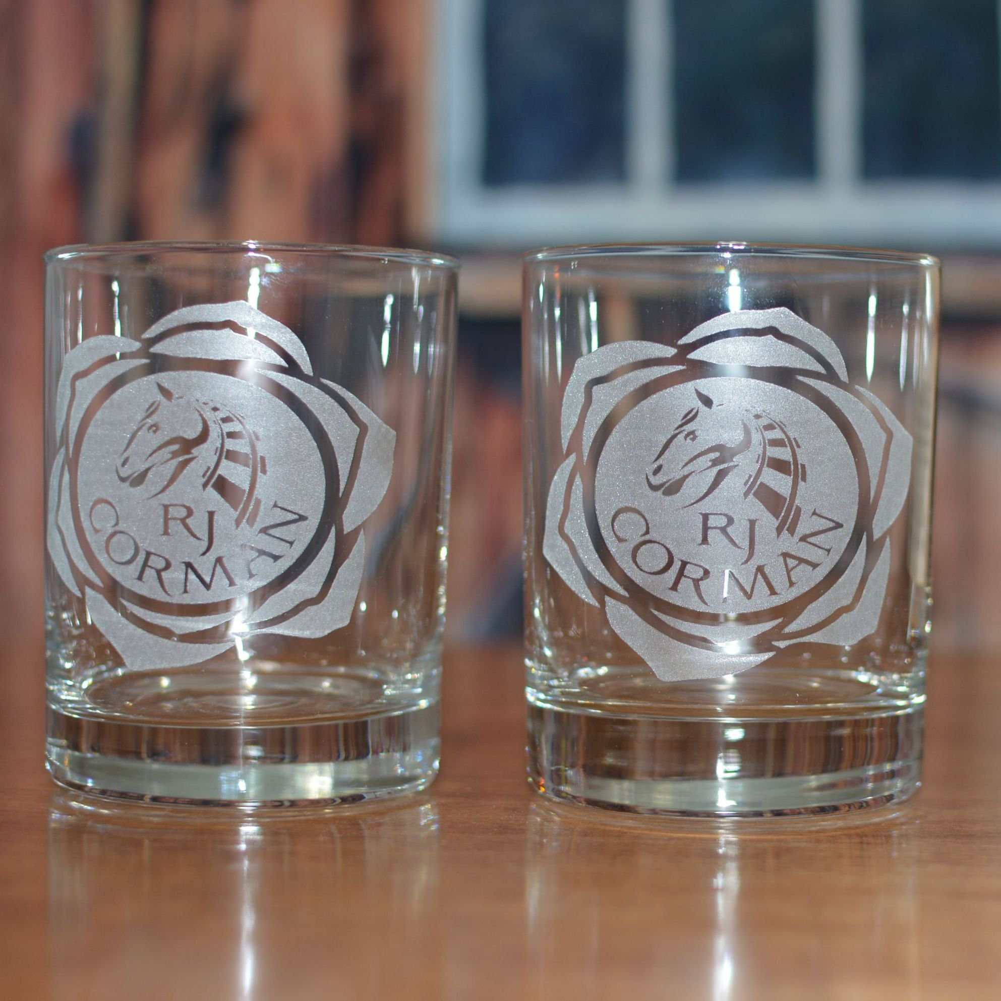 2 Double Old Fashioned 14 Oz Glasses Personalized by You