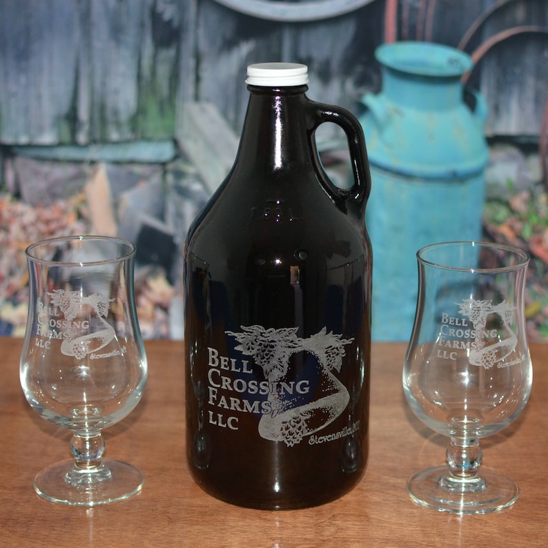 Personalized Wood Beer Growler Gift Box Set With 2 Pint or Etsy