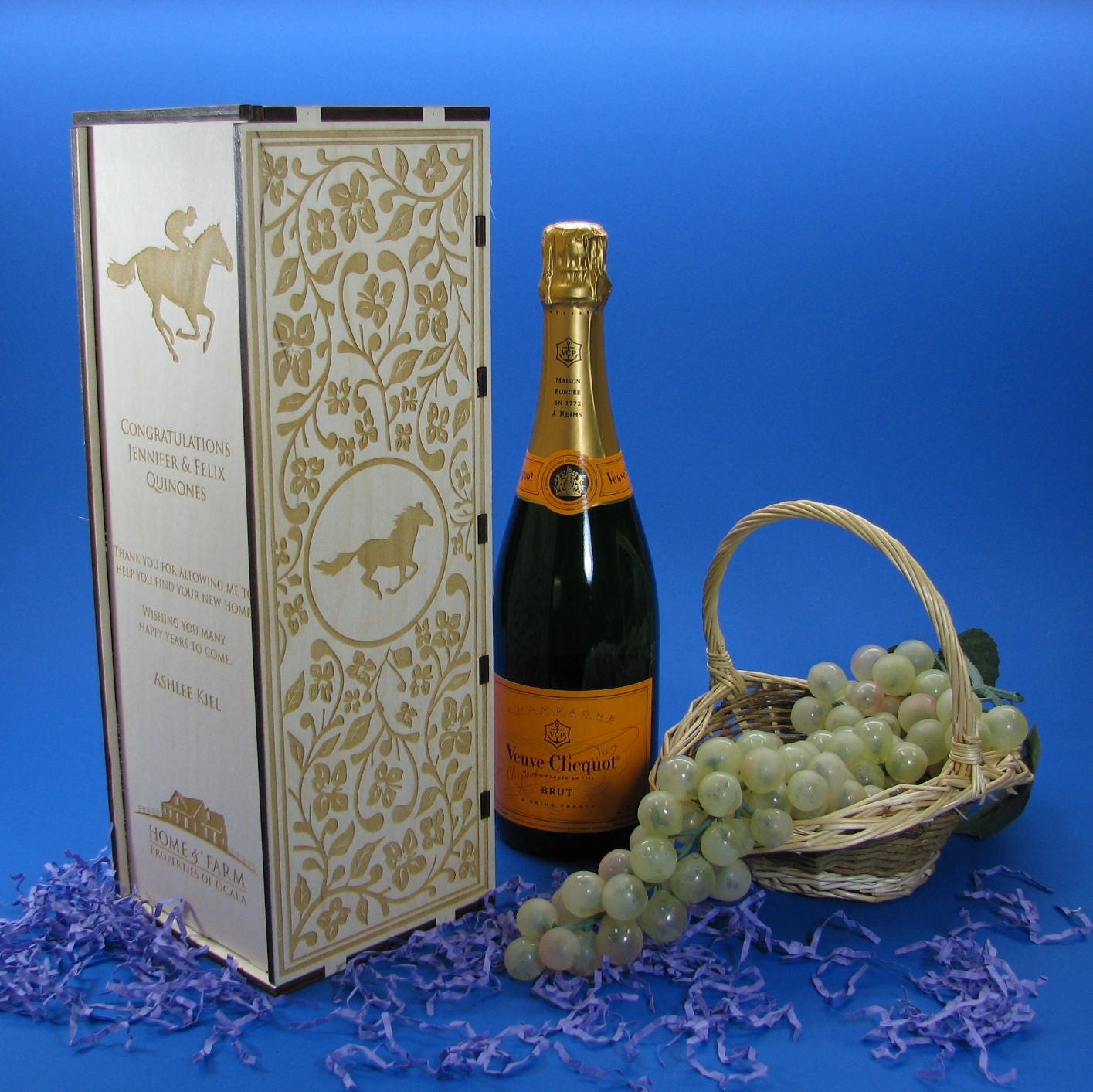 Wood Champagne Gift Box or Champagne Caddy