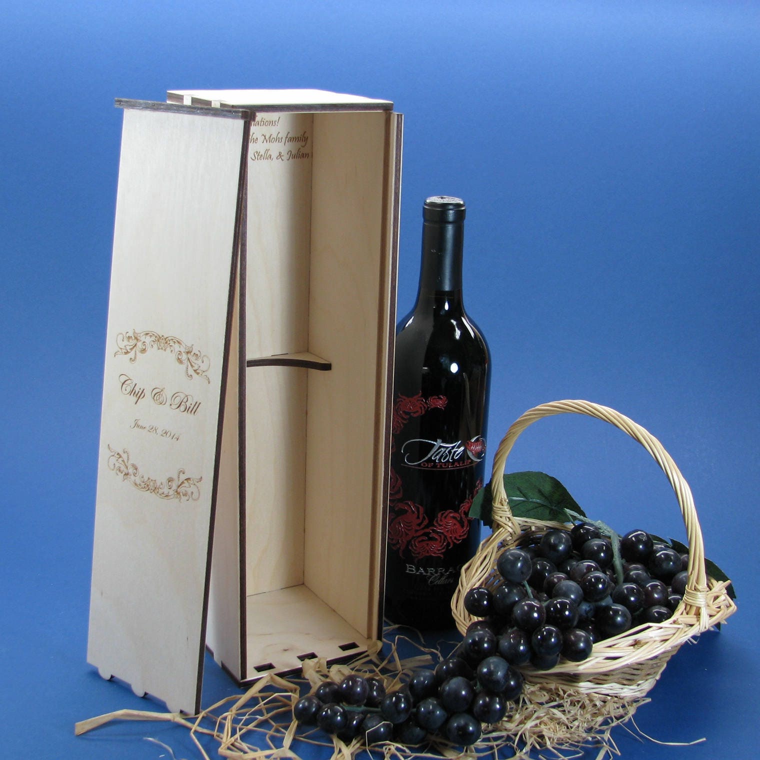 Wood Wine Box or Wine Caddy Personalized by You