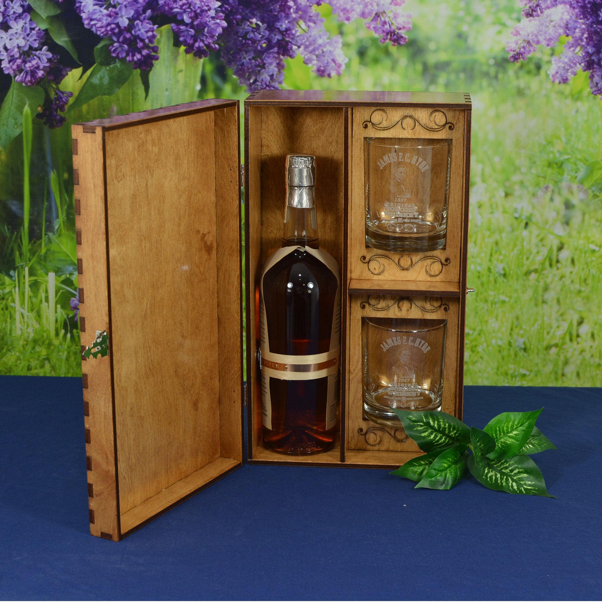 Personalized Spirits Whiskey Liquor Box with 2 Custom Etched Etsy