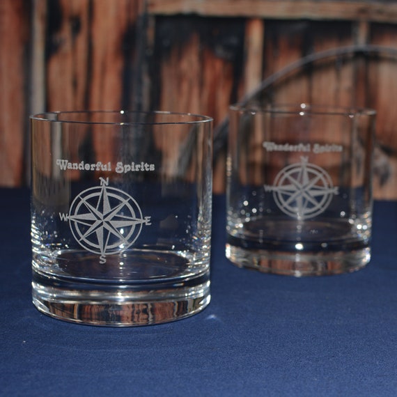 2 Personalized Crystal Rocks Glasses 13 Oz