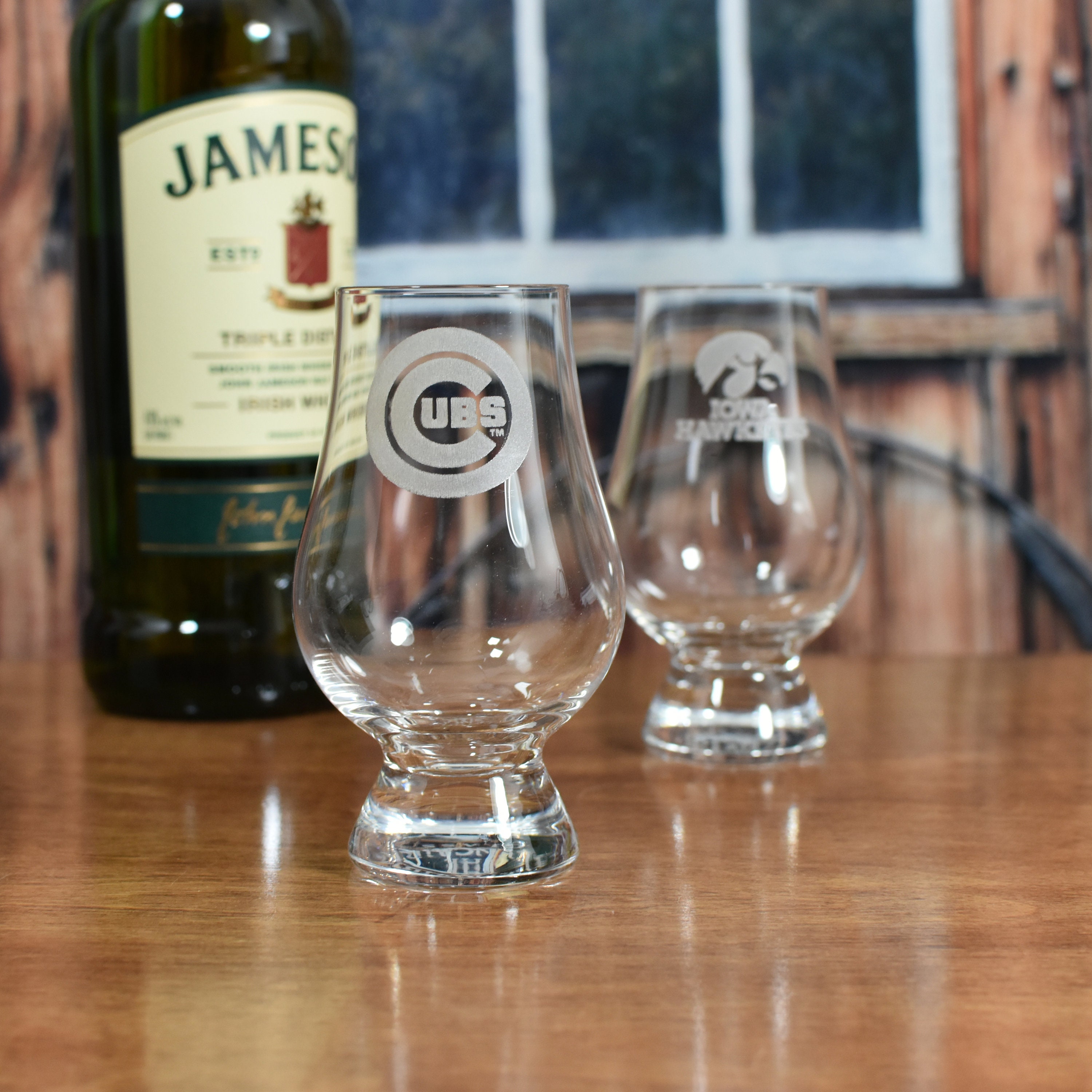 2 Personalized Crystal Glencairn Glasses 6 Oz