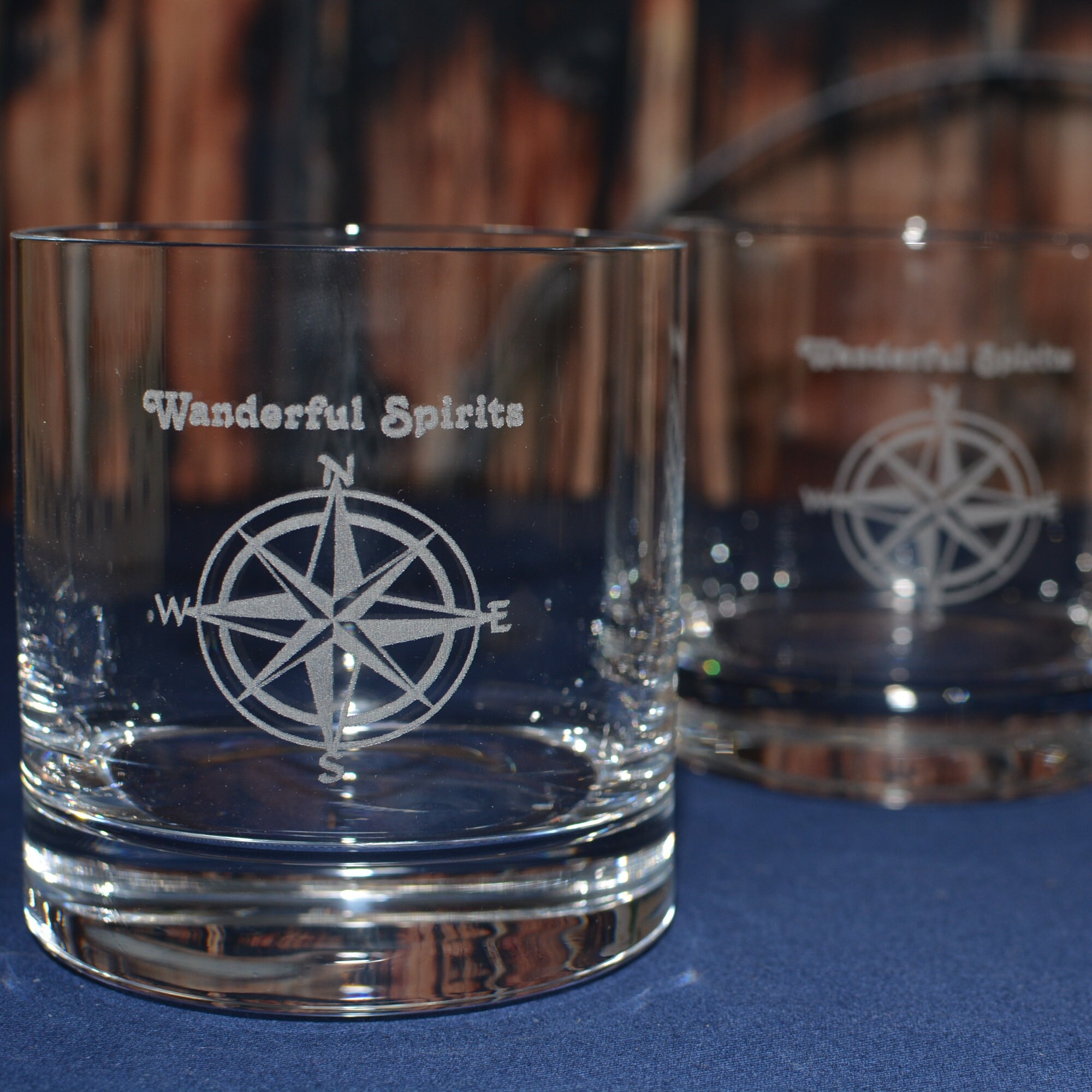 2 Personalized Crystal Rocks Glasses 13 Oz