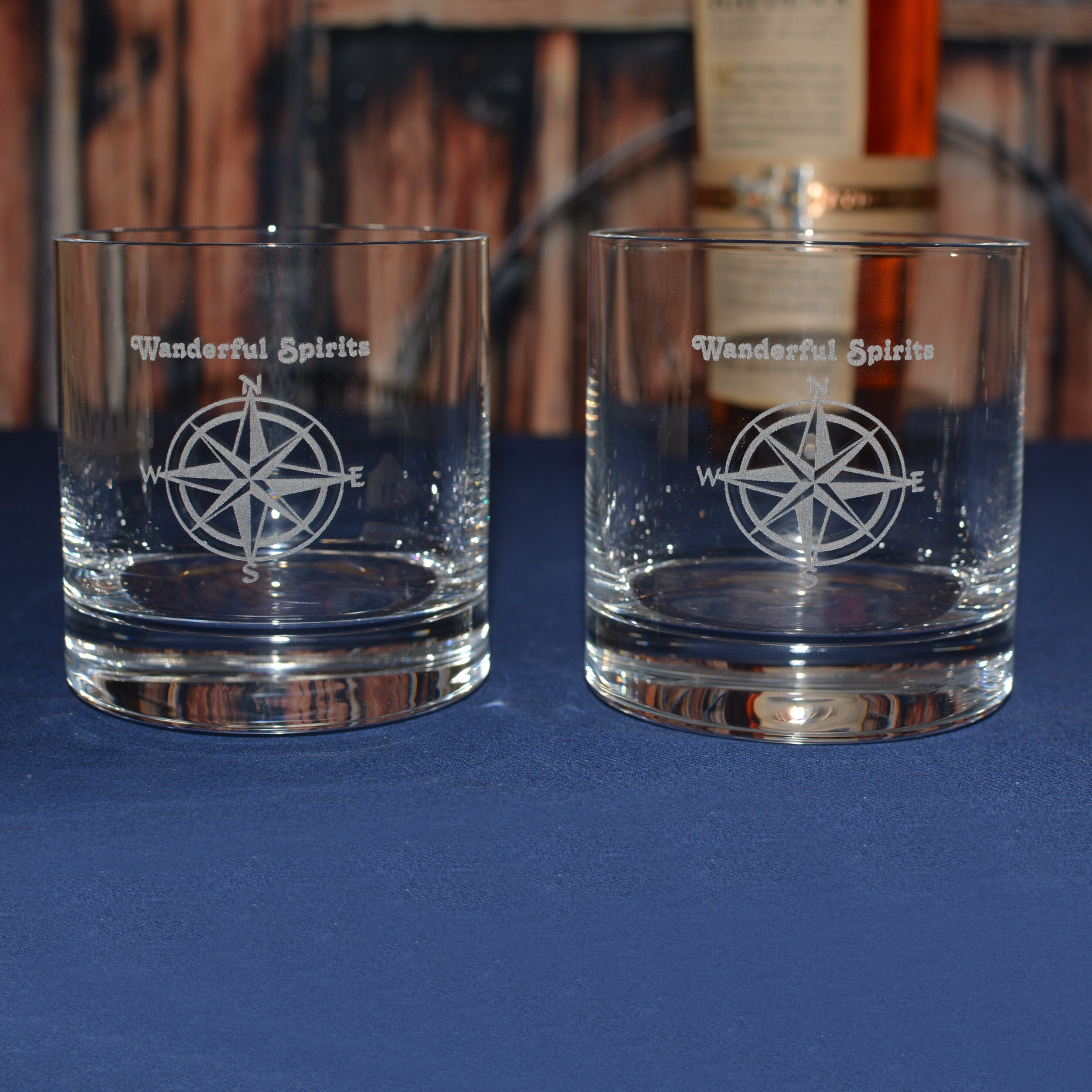 2 Personalized Crystal Rocks Glasses 13 Oz
