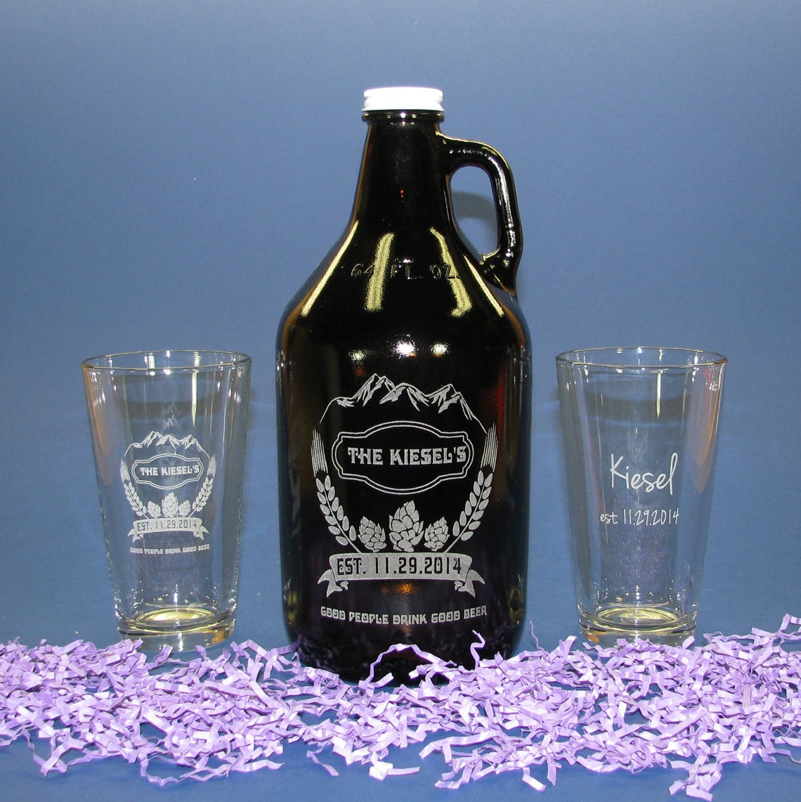 Personalized Beer Growler With 2 Pint or Belgian Tulip Etsy