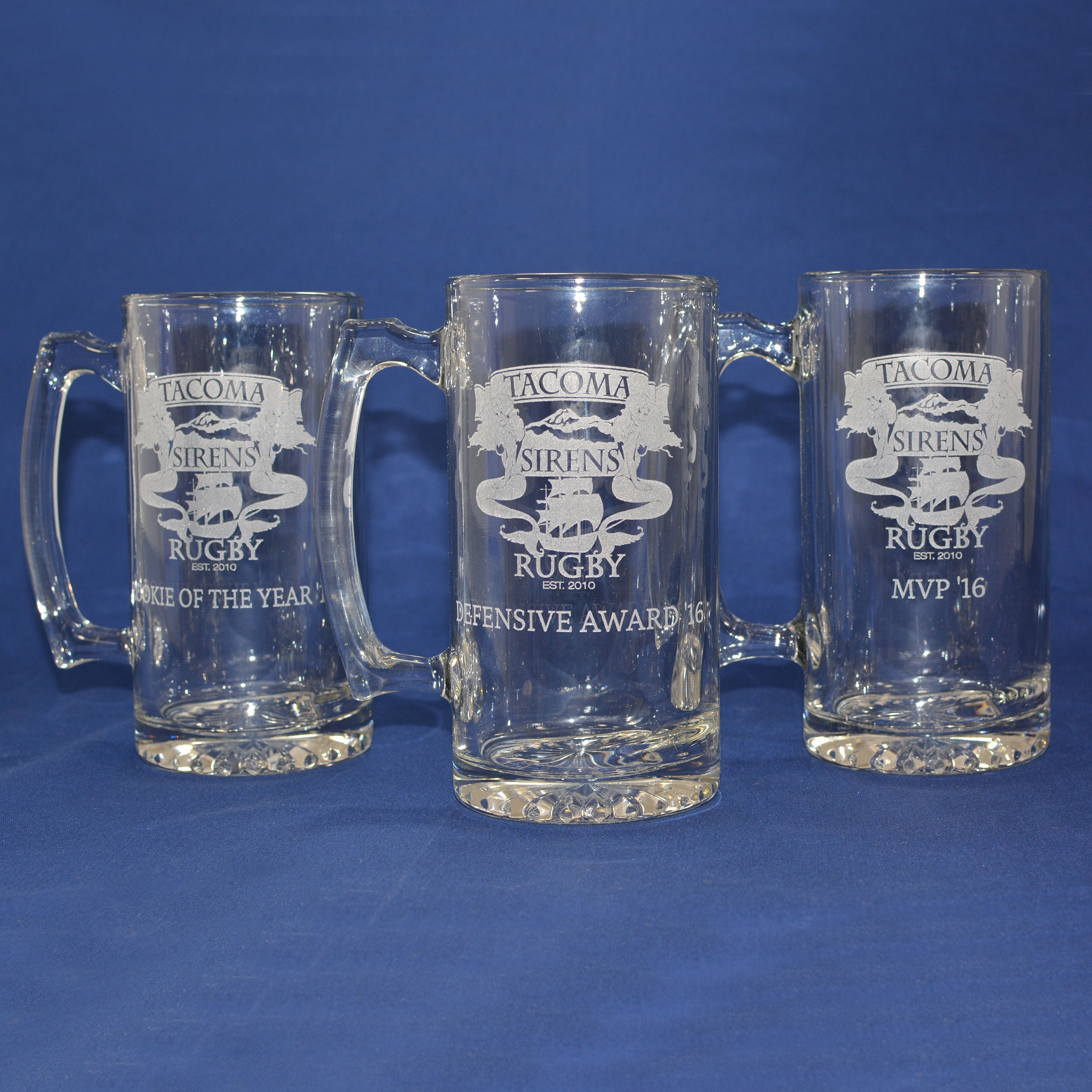 A Pair of Large Personalized Beer Steins 25oz
