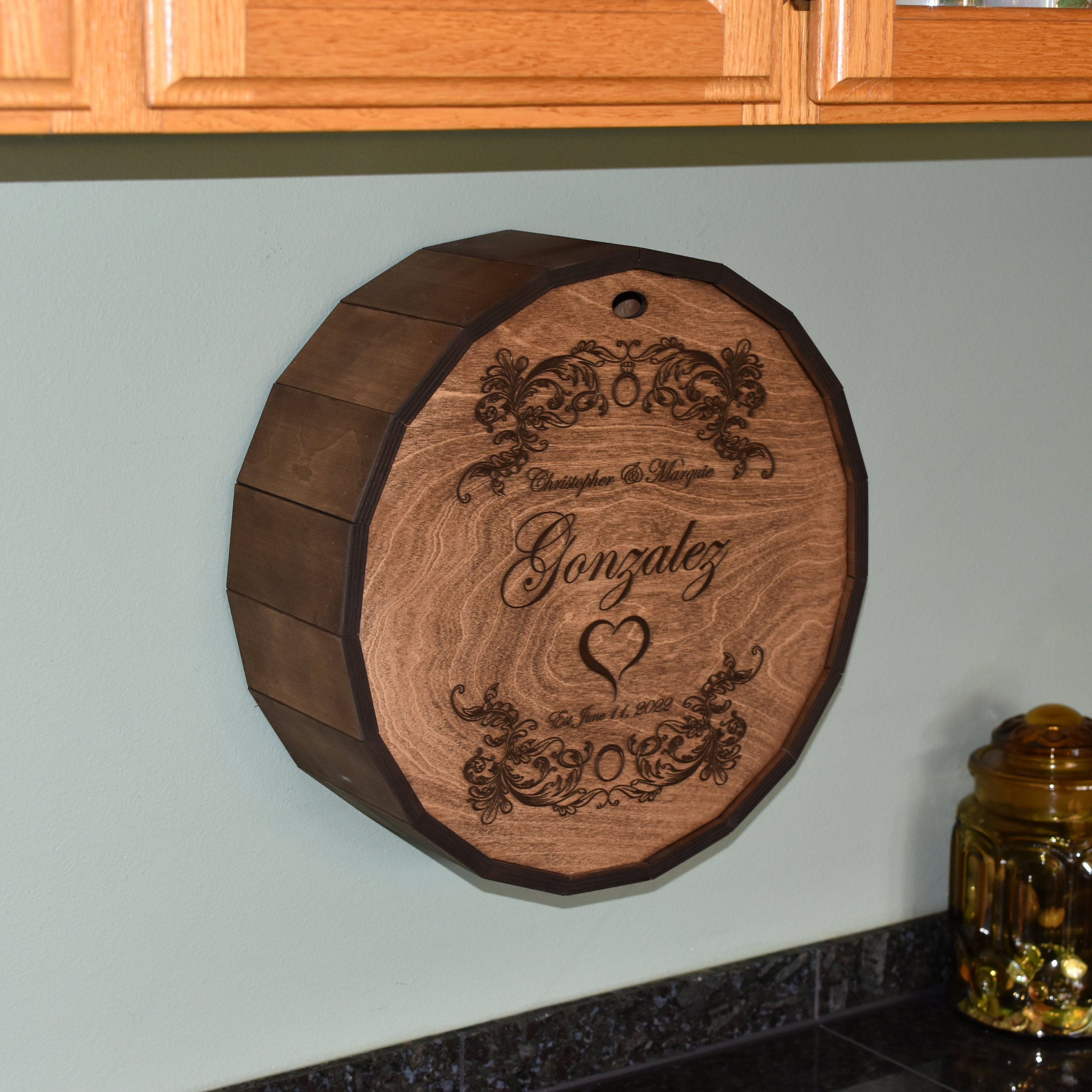 Wall Mount Bracket for a Whiskey, Spirits, Wine Gift Barrels and