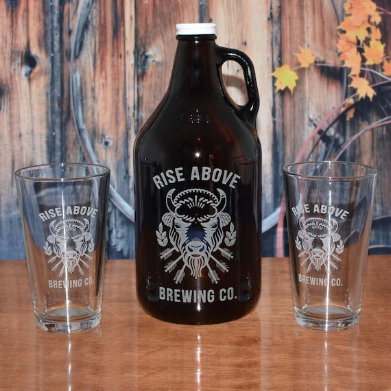 Create Your Own Beer Growler with 2 Pints or 2 Belgian Tulip Glasses