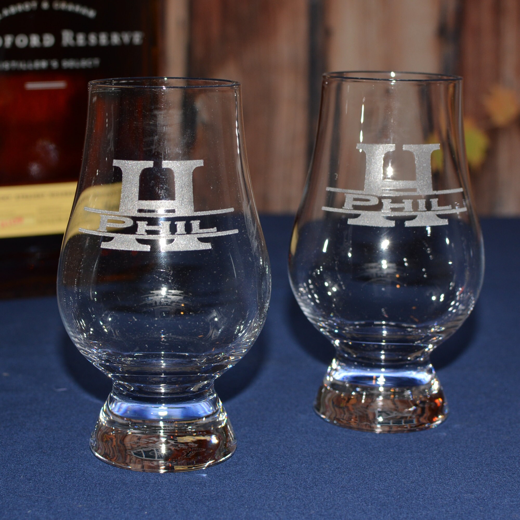 2 Personalized Crystal Glencairn Glasses 6 Oz