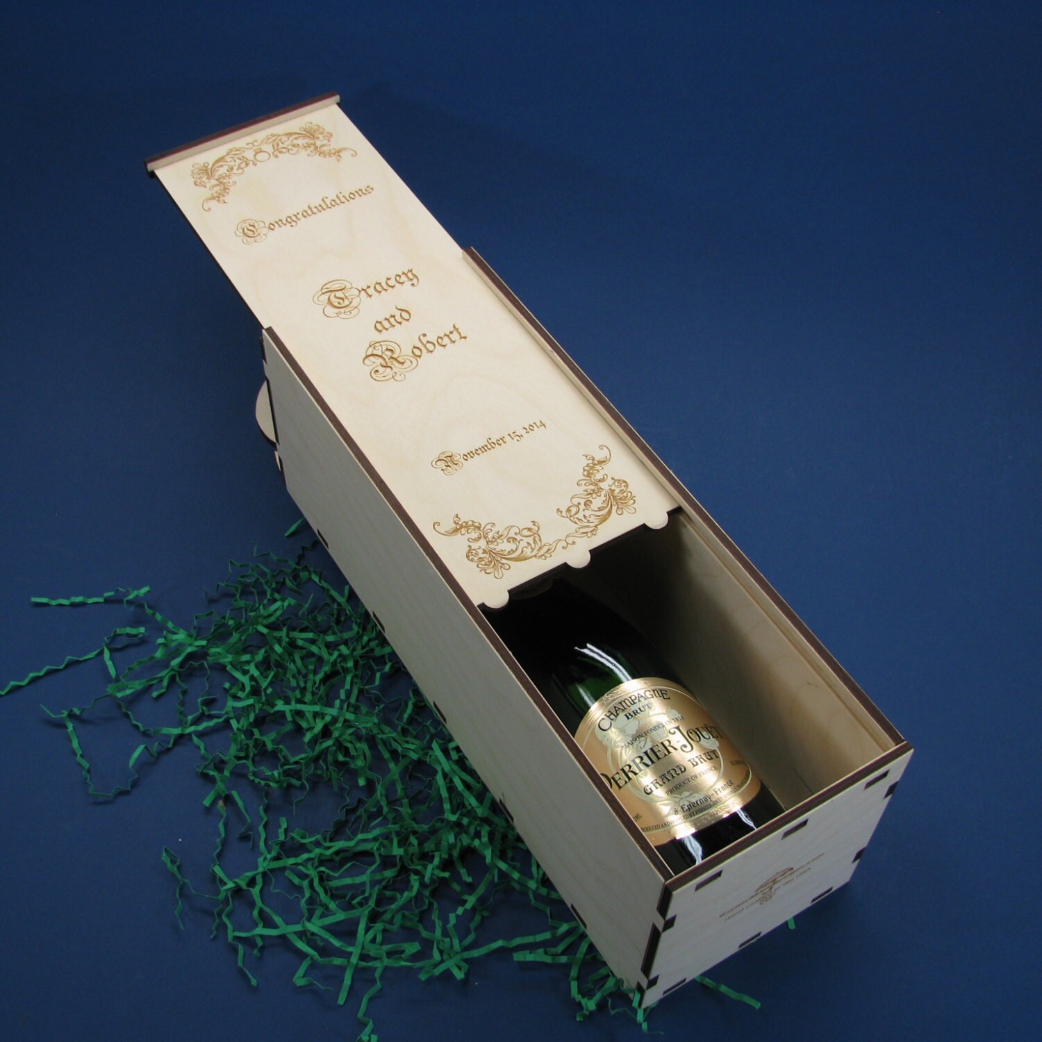 Wood Champagne Gift Box or Champagne Caddy