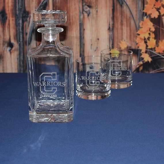 Personalized Glass Decanter with Your Choice of Personalized Glassware