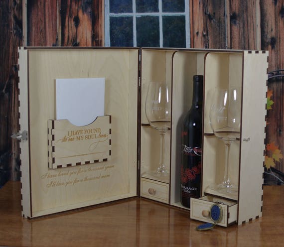 Greeting Card or DVD Holder / Pocket for Hinged Gift Box or Wine or Spirits Barrel