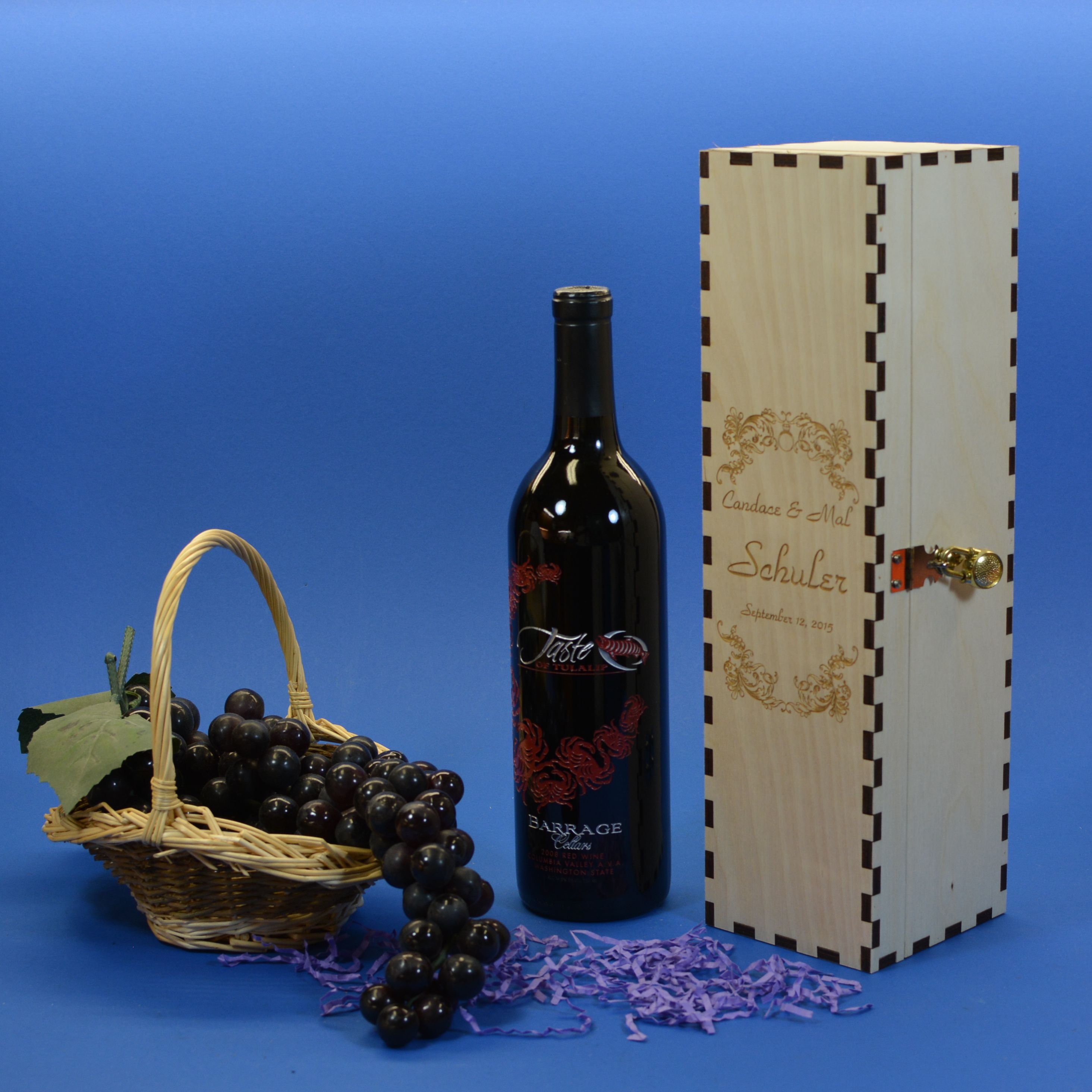 Personalized Ceremony Wine Box with Mini Lock & Keys