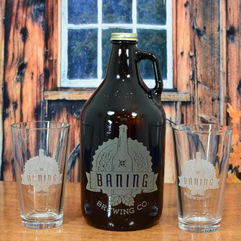 Personalized Beer Growler With 2 Pint or Belgian Tulip Etsy