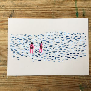 Wild swimmers riso print