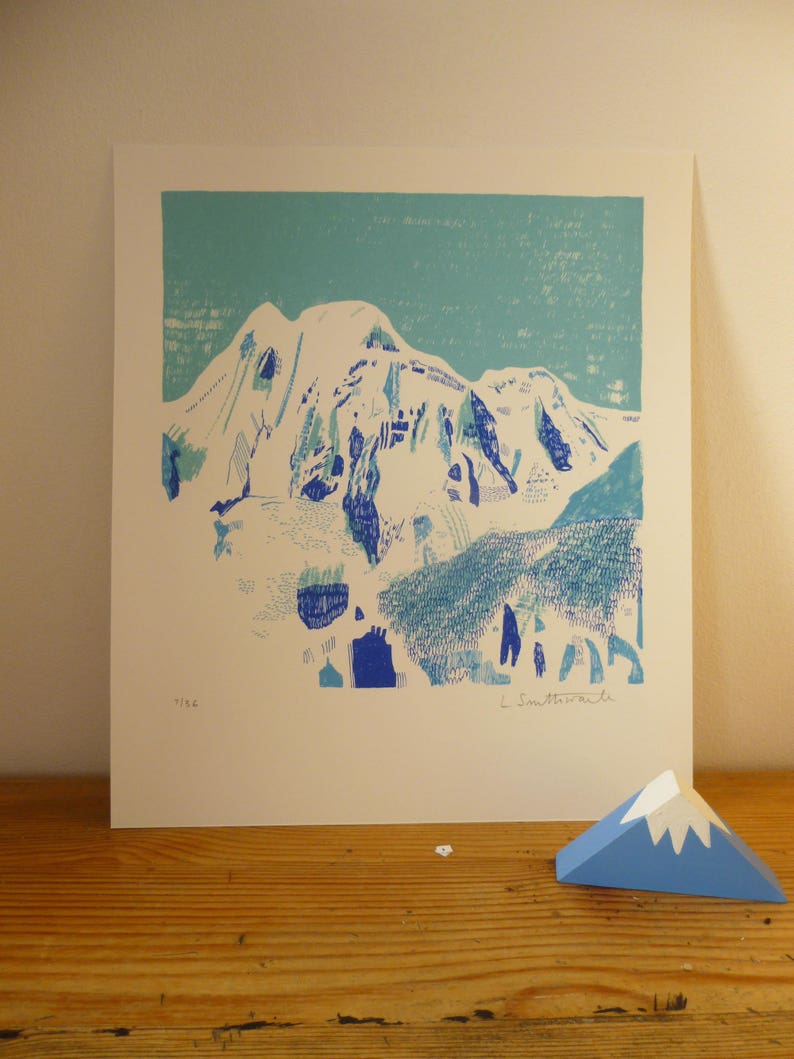 Mountain Screen Print Etsy