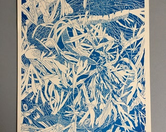 A3 seaweed riso print