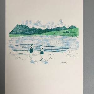 A4 wild swimmers riso print