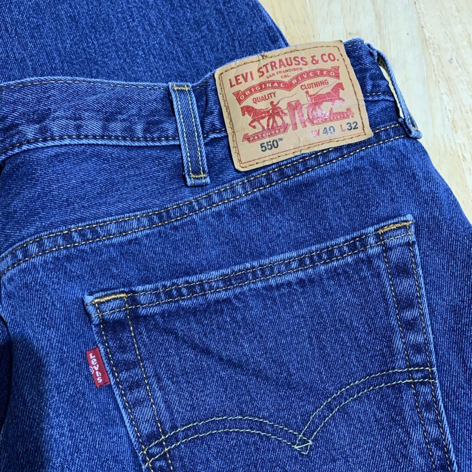 LEVIS 550 Jeans Mens Relaxed Fit Straight Blue Denim 40x32 Cotton 