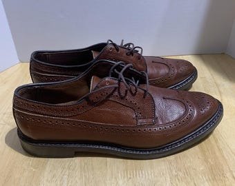 Brooks Brothers USA Oxford Grain Leather Wingtip Shoes Sz  display picture 1