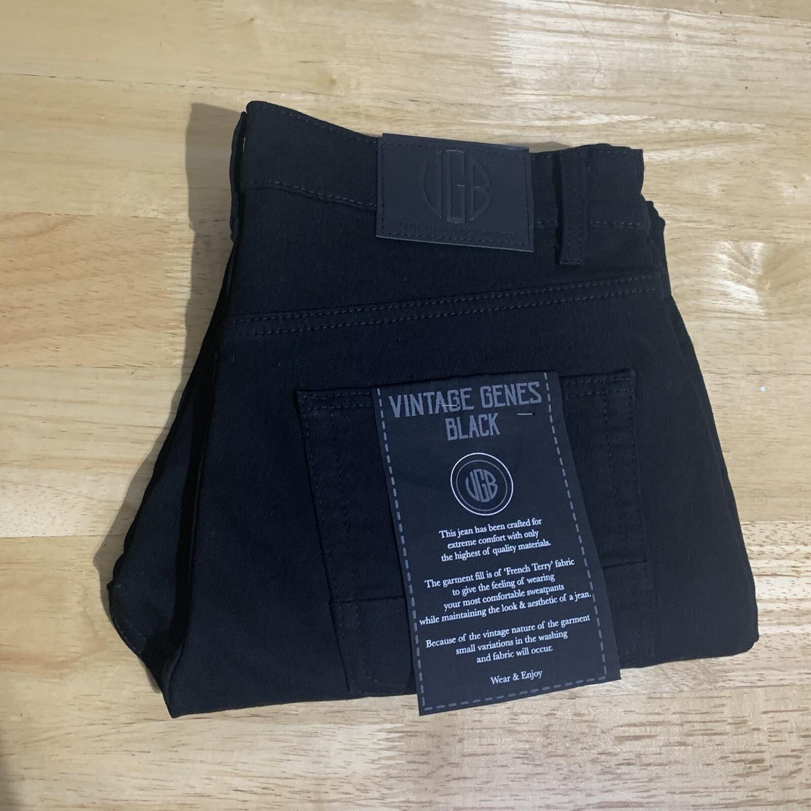 VGB Vintage Genes Black Slim Fit Comfort French Terry Denim Jeans