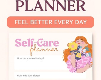 Wellness Planner Printable | Daily Self-Care Journal | Habit Tracker PDF | Mental Health & Fitness Planner for Women