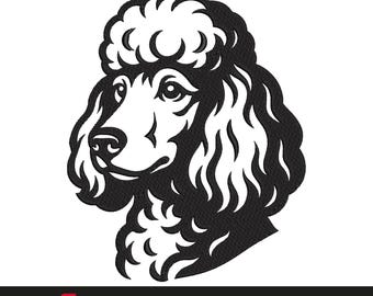 Poodle Embroidery Design, Dog Machine Embroidery File, Instant Download, 9 Sizes Included, Custom Digitizing Available