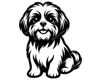 Shih Tzu SVG, Shih Tzu Dog Svg, Cute Dog Svg, Puppy Face Svg, Cricut Cut File, Silhouette File, Dog Lover PNG, Pet Portrait Clipart