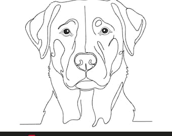 Labrador Retriever Line Art Embroidery File, Clean Outline Dog Machine Embroidery, 9 Sizes Included, Instant Download, Custom Digitizing