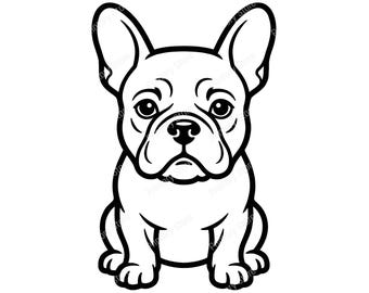 French Bulldog SVG Cut File, Dog Line Art SVG for Cricut & Silhouette, French Bulldog PNG, Vinyl Decal Design