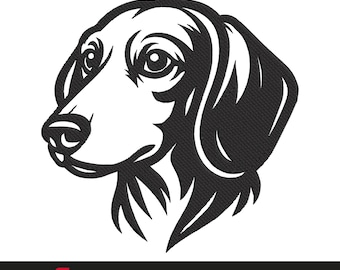 Dachshund Embroidery Design, Dog Machine Embroidery File, Instant Download, 9 Sizes Included, Custom Digitizing Available