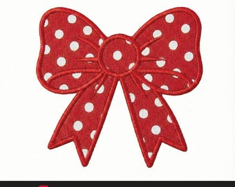 Bow Applique Embroidery File, Coquette Preppy Machine Design, 9 Sizes, Custom Digitizing Available, Instant Download, Multiple Formats