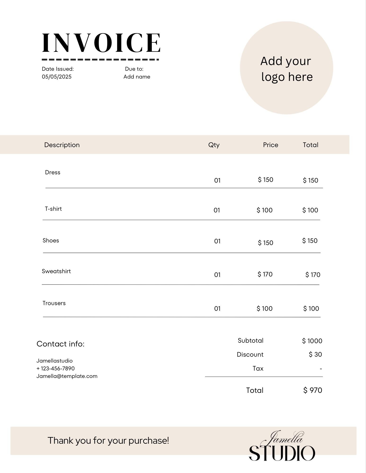 Invoice template