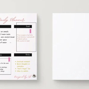 Minimalist Daily Planner PDF | To-Do List, Goals and Notes | Printable Productivity Organiser | Digital Download | Busy Women & Creators