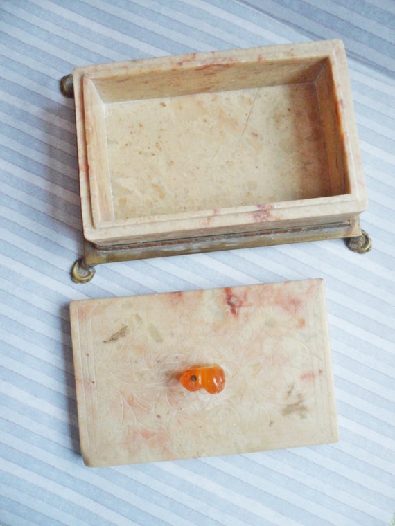 Antique Chinese Soapstone Box Gem