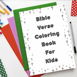 Christian coloring book, Christian, Bible verse, Bible verse coloring book, kid&#39;s coloring book, children&#39;s coloring book, digital link