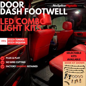 Door, Dash, Footwell Combination Ambient Mood Lighting Kits | Plug & Play  | 2022-2026 Tundra / 2023-2026 Sequoia