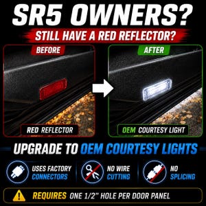 SR5 Front Door Red Reflector Upgrade Conversion Kit | Plug & Play | 2022-2026 Tundra / 2023-2026 Sequoia