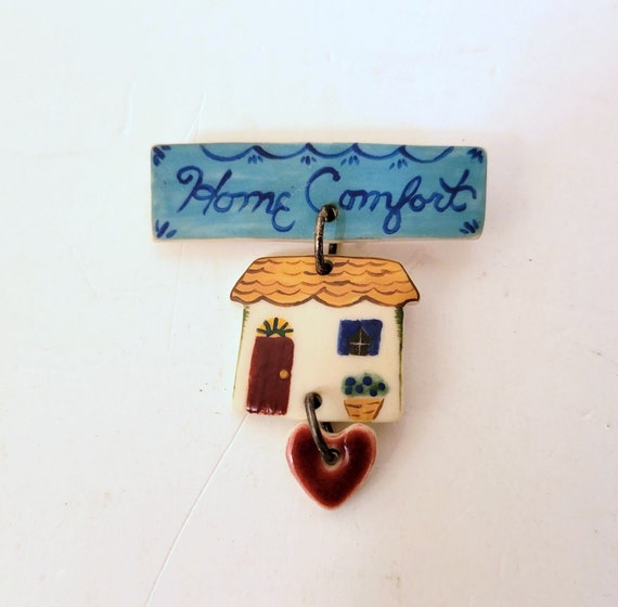 Home Comfort Cottage Handmade Ceramic Pin Brooch