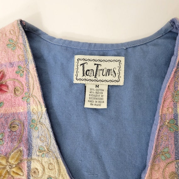 TanTrums 1990s Floral Embroidered Vest - image 2