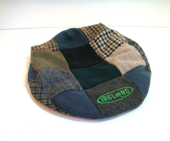 Irish Tweed Flat Cap Patchwork Wool - image 2