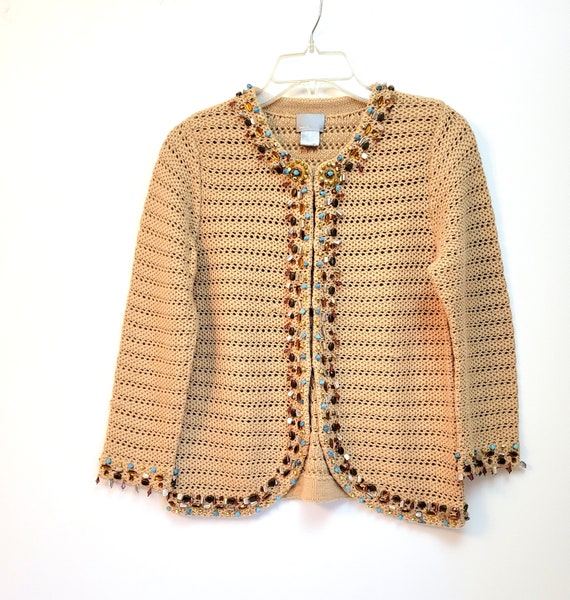 Berek Beaded Cardigan Sweater 1990s